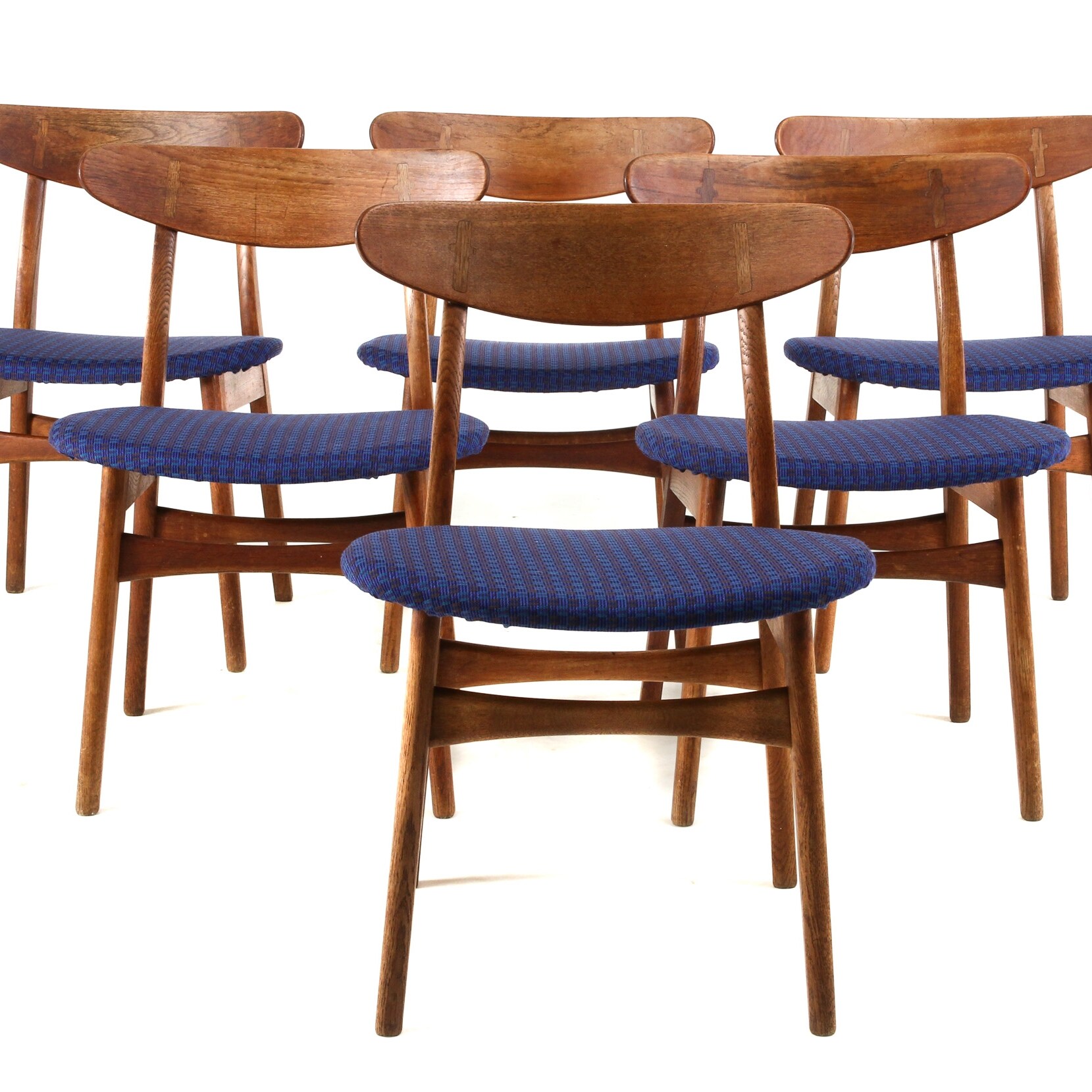 H. J. Wegner. Six dining chairs, teak/oak, model CH-30 (6) | Lauritz.com
