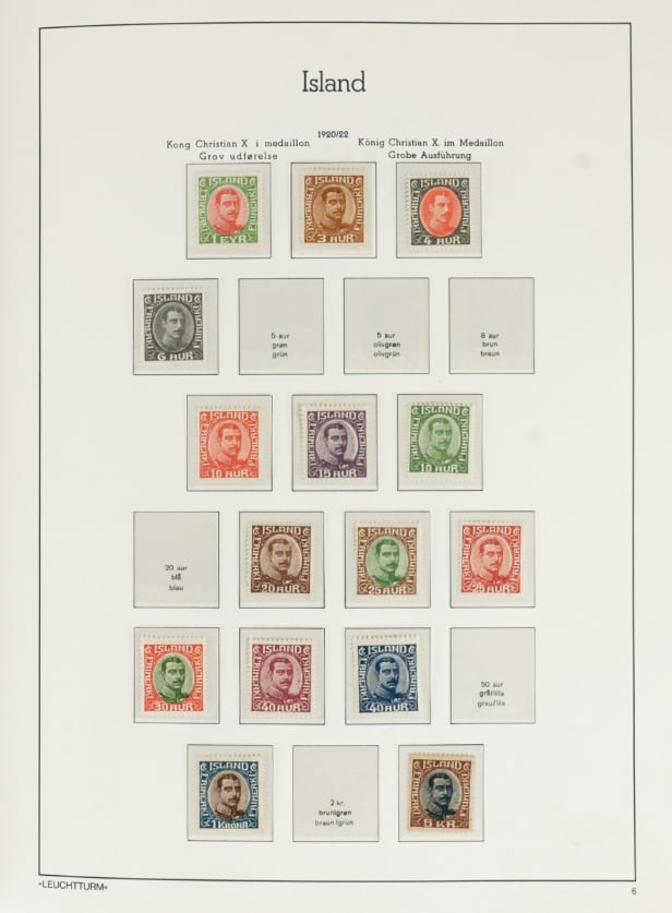 LOT 48. ICELAND. 1876-1986. Beautiful unused/mint collection in Leuchtturm album.