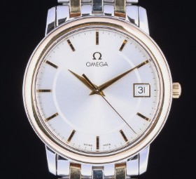 Herrearmbåndsur fra Omega, model De Ville Prestige, 18 kt. guld og stål