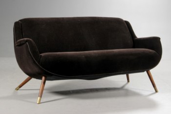 Tysk møbelproducent. Cocktail sofa. To-pers. sofa, nybetrukket, 1950/60erne