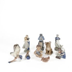 Dahl Jensen, Royal Copenhagen samt Bing & Grøndahl. Samling porcelænsfigurer (10)