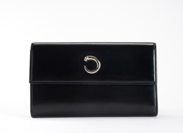 Cartier, clutch / pung af sort læder