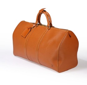 Louis Vuitton. 'Keepall 50', weekend/travel bag in cognac colored Epi leather