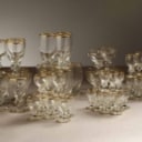 Holmegaard: Gisselfeld med guldkant, glasbesætning. (57) 
