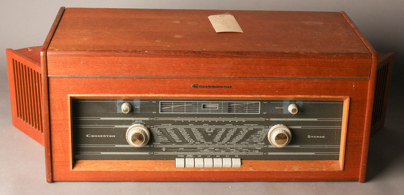 Radio / Plattenspieler / Stereoanlage, Conserton, 1960er Jahre, Holz /  Metall 