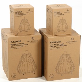 Dyberg Larsen belysning. Evesham Lantern udendørs bordlamper i org. emb., sort, str. S / M. (4)