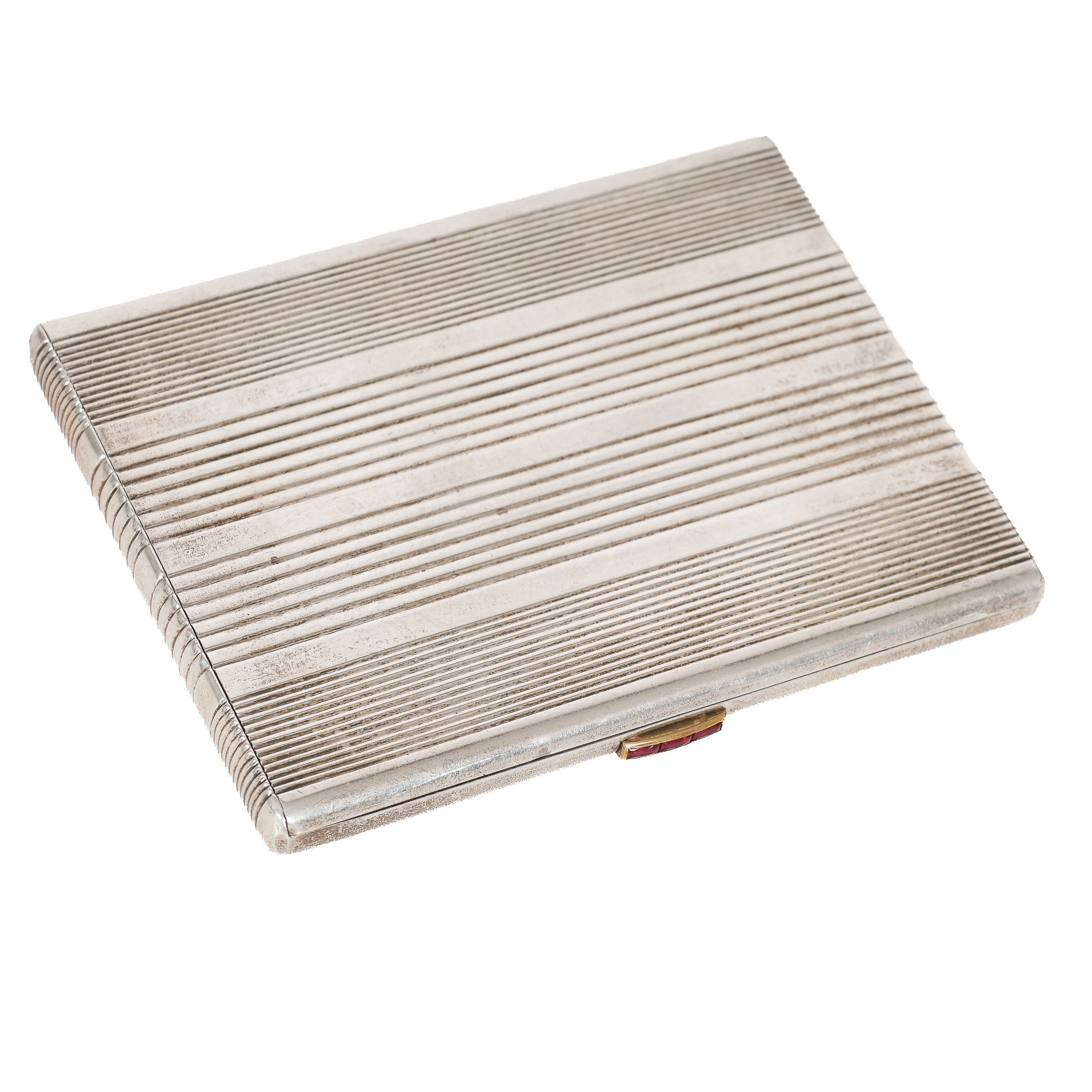 Unknown goldsmith and silversmith: Silver cigar case with gilding inside.