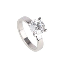 Solitaire ring med lab grown diamant på 2.07 ct. River/VVS med IGI cert.