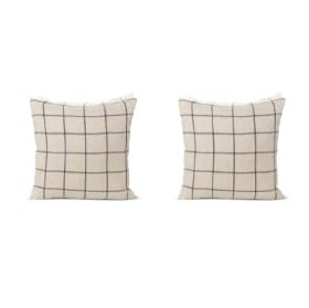 Ferm Living. 2 x Calm Pude 50x50 Camel/Sort (2)