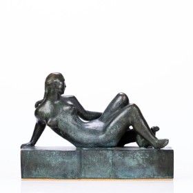 Einar Utzon-Frank (1888-1955). 'Secretum. N' skulptur af patineret bronze.