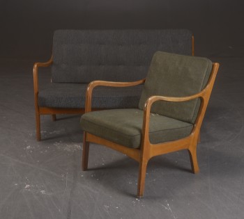 Sofa og lænestol af mahogni (2)
