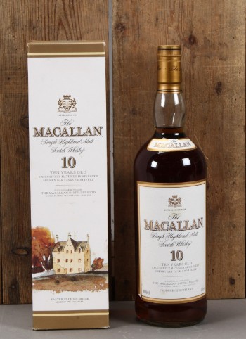 1 flaske Macallan Sherry Oak casks 10 Year Old 100cl / 40%