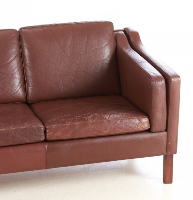Tre pers. sofa, brun læder
