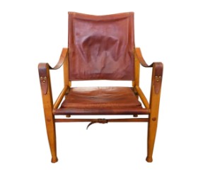 Upholstery set for Safari chair, Cognac Leather.