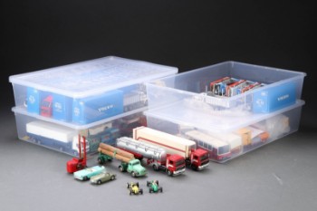 Tekno, Siku, Conrad mfl. samling modelbiler og lastbiler. (ca. 46 stk. )