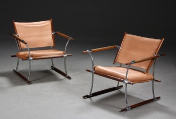 Jens Harald Quistgaard. The cane series, a pair of lounge chairs, rosewood, 1960s (2)