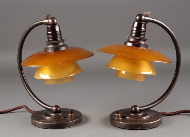 Poul Henningsen, Par natbordslamper (2)  Denne vare er sat til omsalg under nyt varenummer 5333590