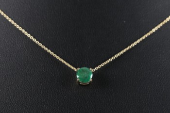 Smaragd halskæde af 14 kt guld