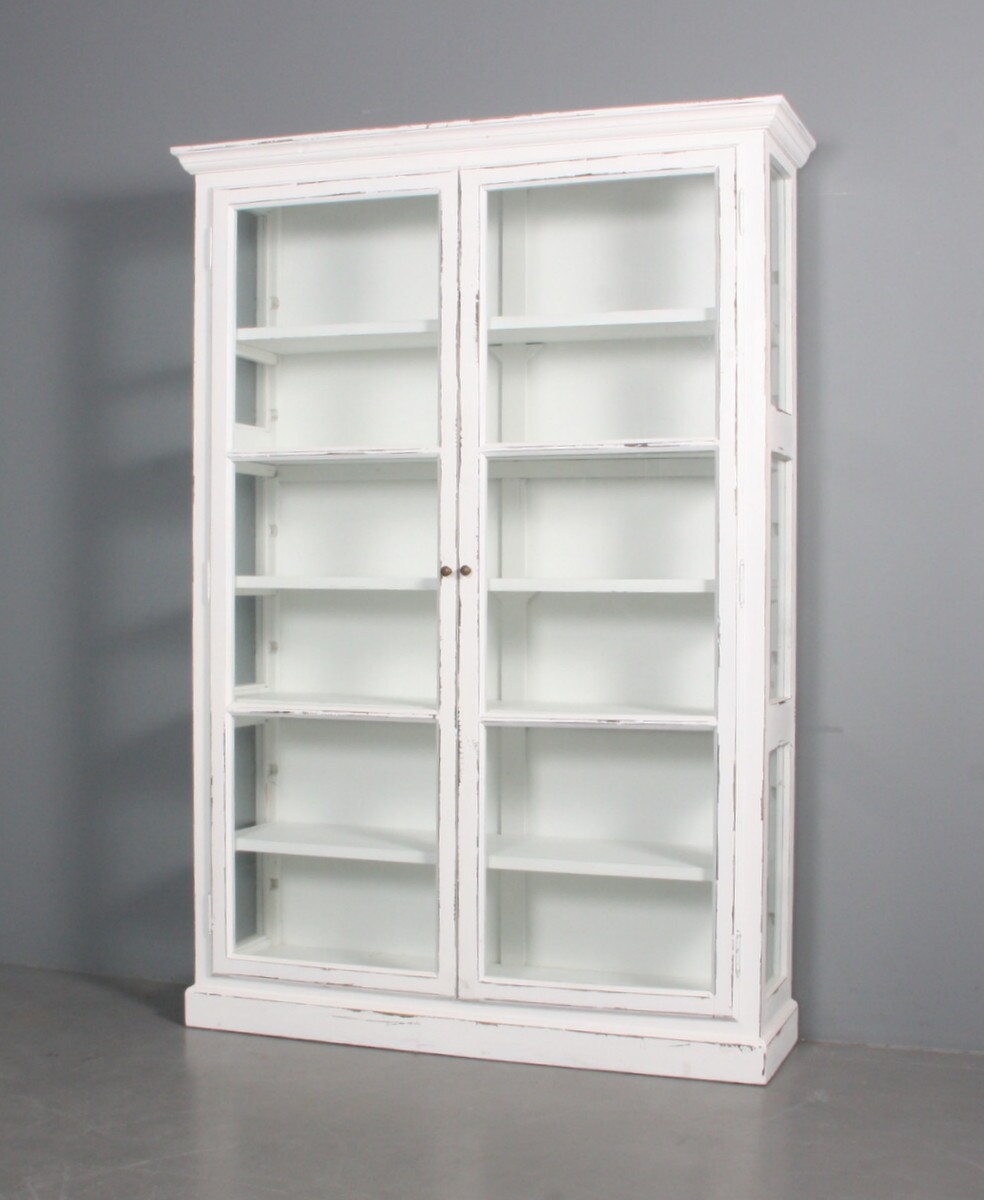 Vitrine/Schrank im französischen Landhausstil, weiß ...