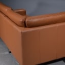 Hjort Knudsen. Lille hjørnesofa m/ chaiselong, brunt læder