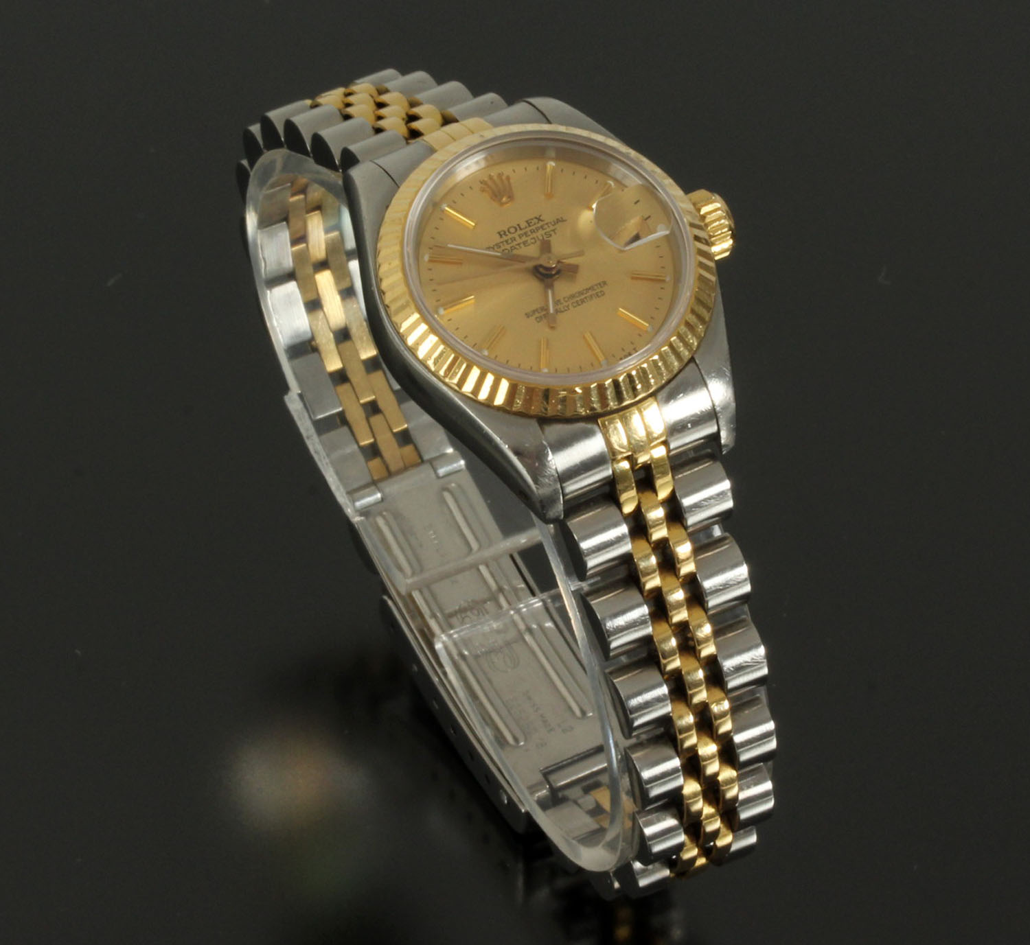 Normal Forstærker Pearly Rolex Oyster Perpetual 'Datejust'. Vintage dameur i 18 kt. guld og stål. |  Lauritz.com