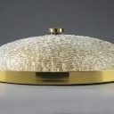 Kaiser. Wall/ceiling lamp in glass and brass from the 70s