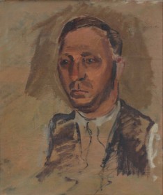 Johan Henriques (1882-1956): Selvportræt olie på lærred