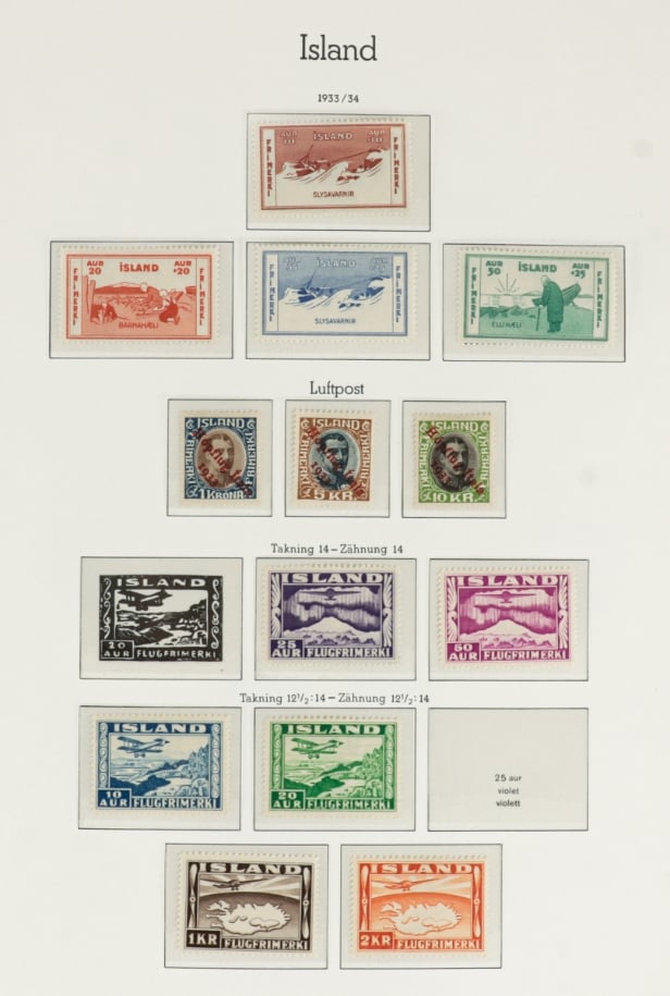 LOT 48. ICELAND. 1876-1986. Beautiful unused/mint collection in Leuchtturm album.
