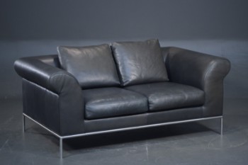 Natuzzi, sofa betrukket med sort læder