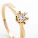 Solitaire ring with brilliant-cut approx. 0.25 ct, 14 ct. gold, size 60