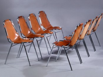 Ukendt designer. Et sæt på otte stole, model Les Arcs. (8)
