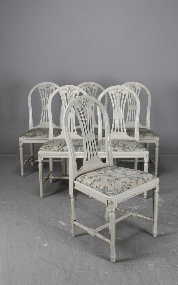 Stolar, gustaviansk stil, modell Axet, 12 st