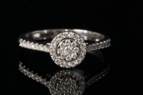 Brillant roset ring af 14 kt hvidguld 0.27 ct