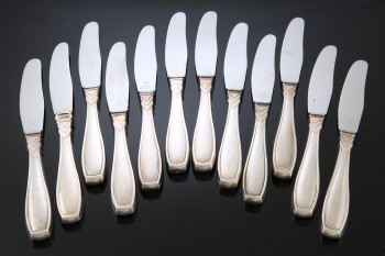 Carl M. Cohr, Rex, middagsknive med skafter af sølv (12)