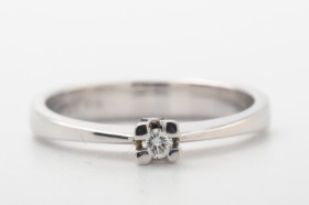 Scruples, solitairering med brillant på ca. 0.05 ct. 14 kt. hvidguld