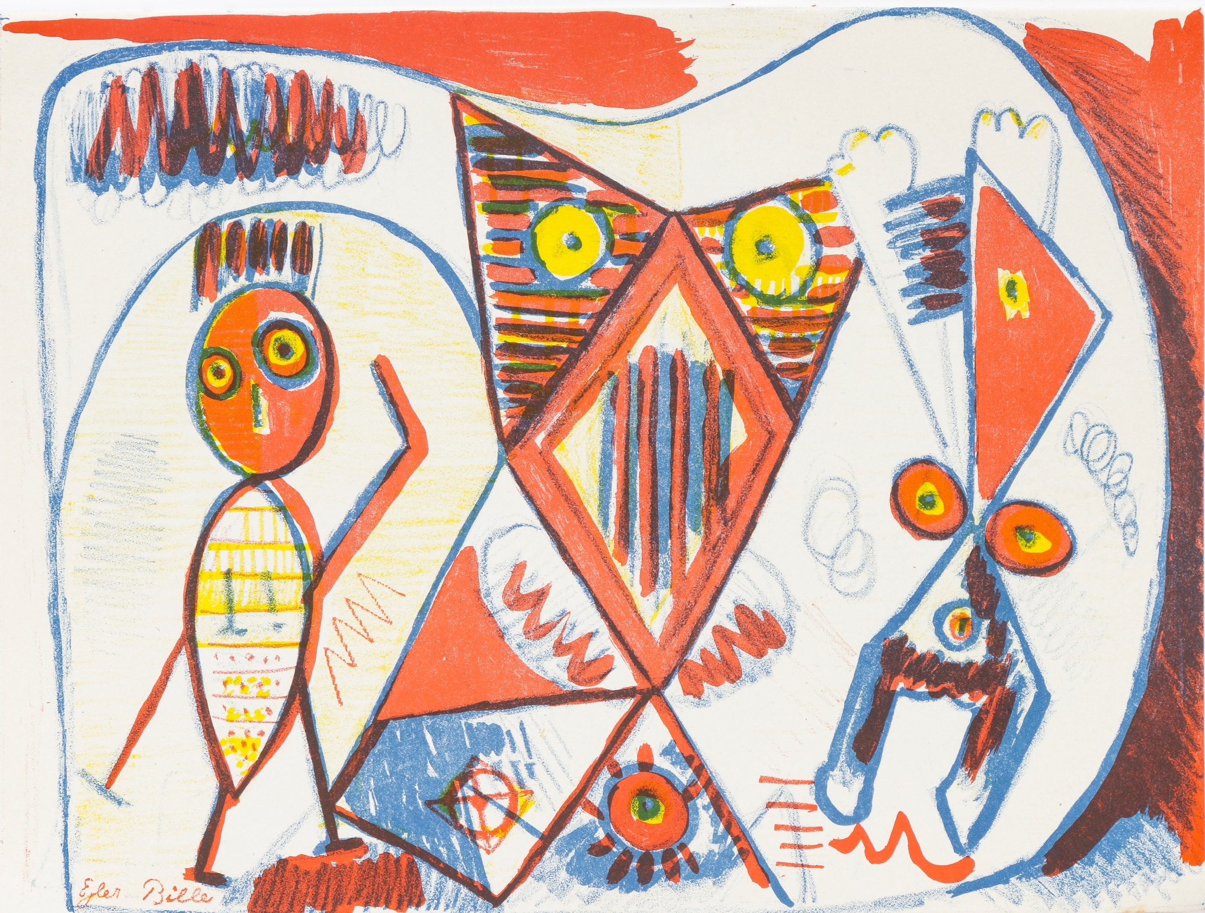 Eljer Bille. Lithographic print from Helhesten.1942