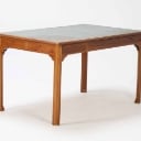 Mahogany desk with green leather top, first half of the 20th century