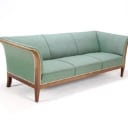 Frits Henningsen: Three-seater sofa with mahogany frame