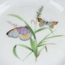 Royal Copenhagen. 'Butterfly' plates and bowl on foot, 19th century (7)