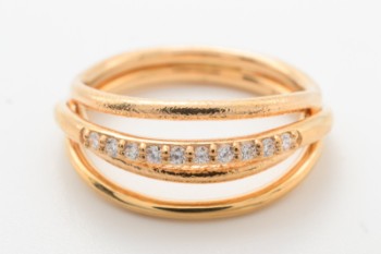 Kranz & Ziegler Couture ring, ca. 0.10 ct. 14 kt. guld, str. 54