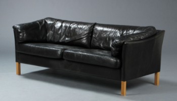Mogens Hansen. 2½ pers. sofa, model MH 535, sort læder