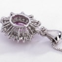 Sapphire and diamond rosette pendant with 18kt white gold chain (2)