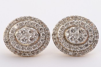 Pair of brilliant earrings of 14 kt gold 1.00 ct (2)