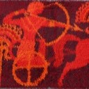 Rya tæppe, ca. 150x85 cm. Denne vare er sat til omsalg under nyt varenummer 4615712