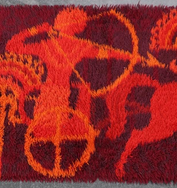 Rya tæppe, ca. 150x85 cm. Denne vare er sat til omsalg under nyt varenummer 4615712