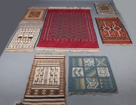 Three oriental rugs, two kilims, one embroidered rug (3)