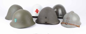 A collection of 4 Danish, 1 Swedish and 1 French helmet (6)