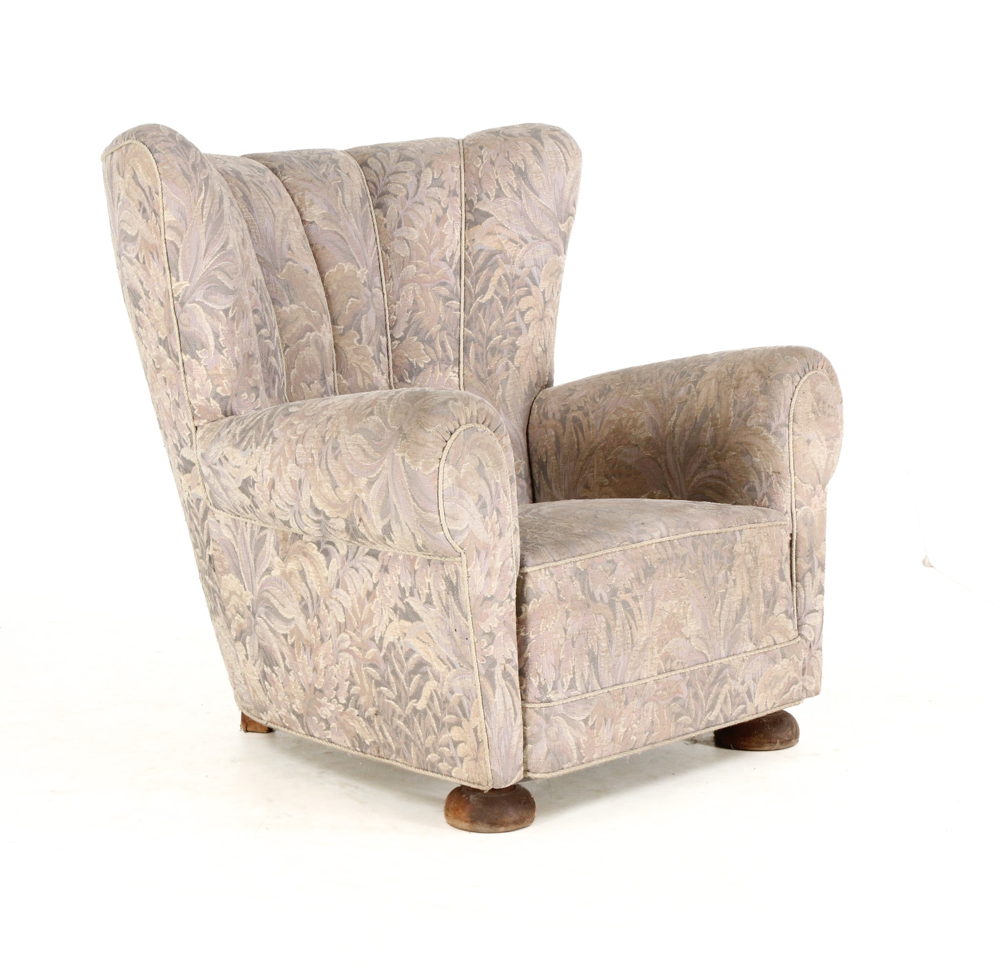 Danish furniture manufacturer. Wingback chair, 1940s