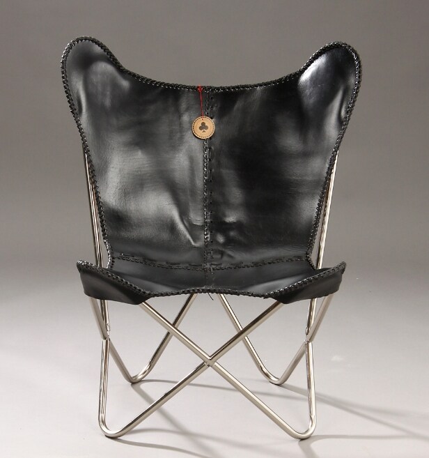 Butterfly chair / Flagermusstol, sort skind.