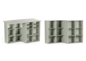 Peter J. Lassen for Montana. Four modules of gray lacquered MDF. (4) + (5)